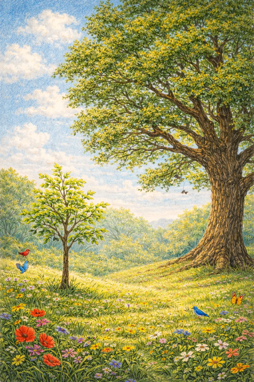 Illustration for the parable The Young Tree and the Rain