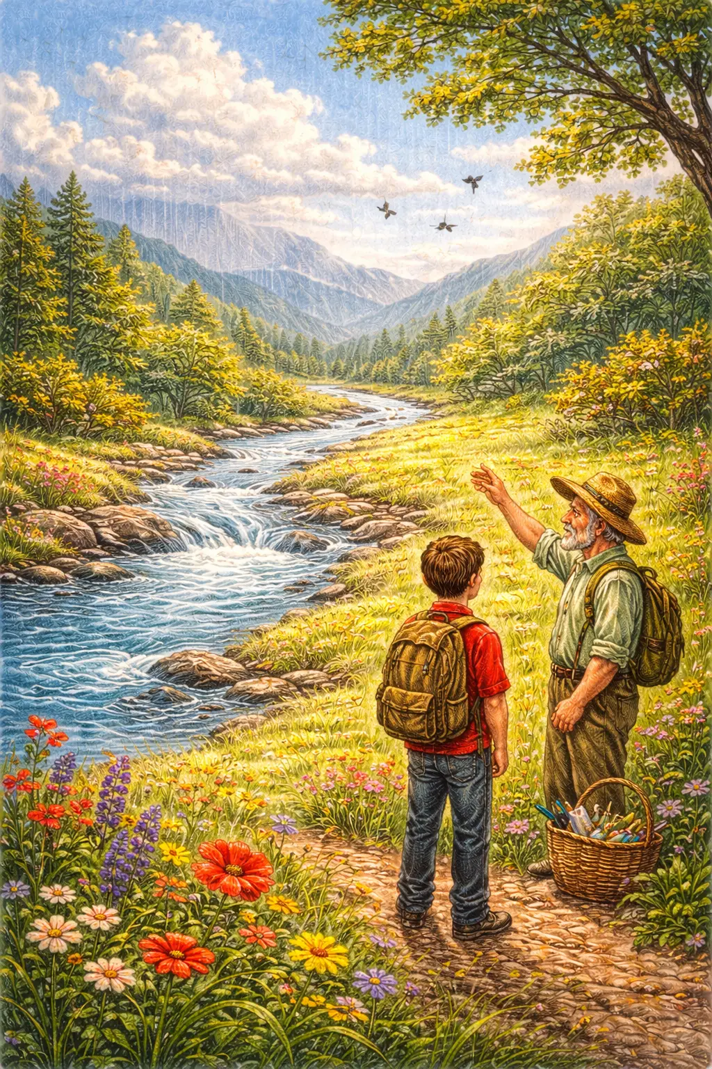 Illustration for the parable The River That Never Wasted Water