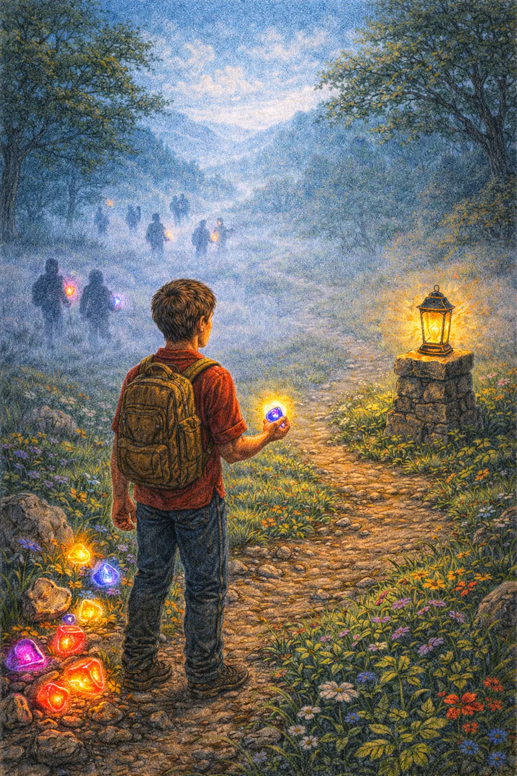 Illustration for the parable The Lantern and the Fog