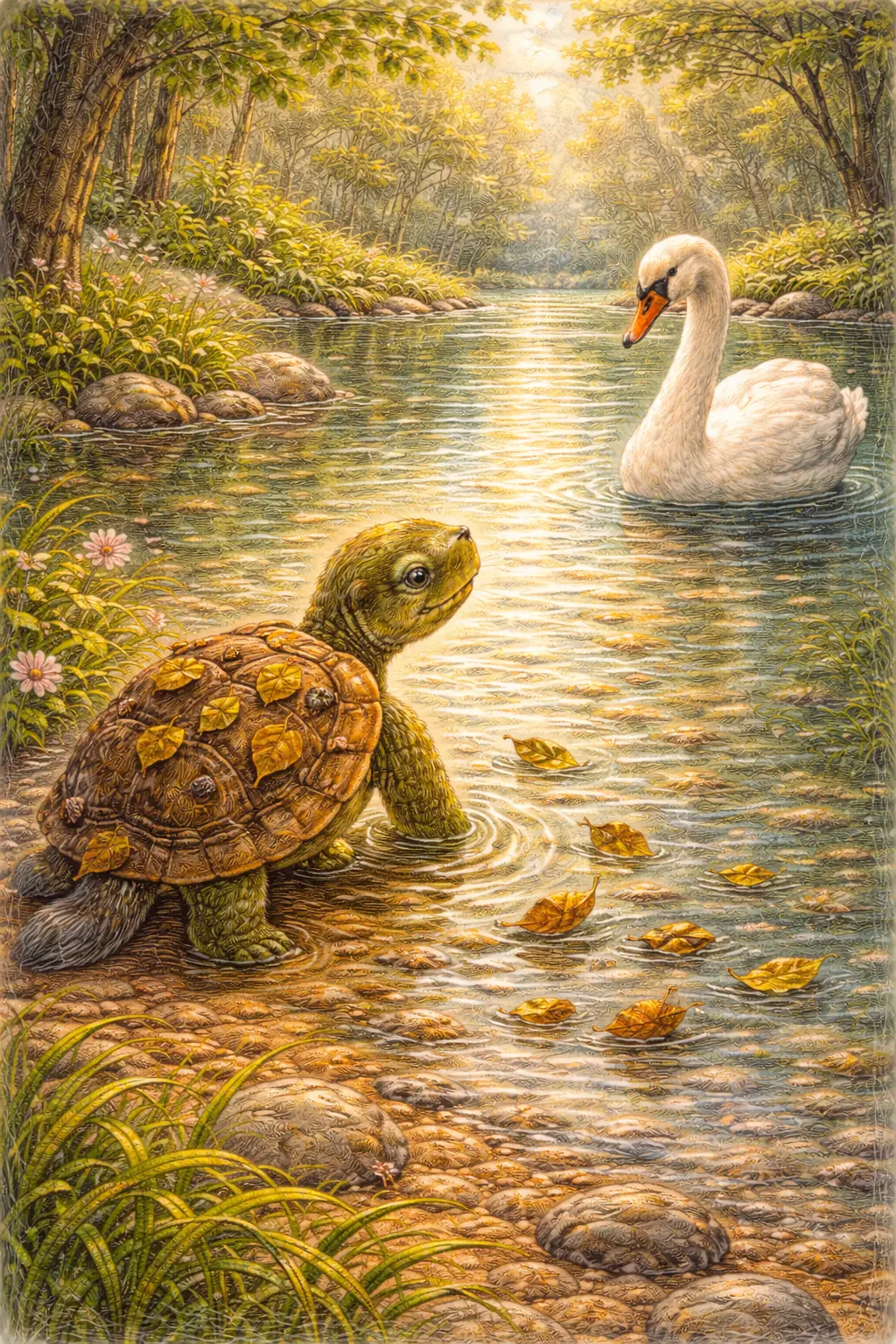 Illustration for the parable The Turtle and the Sticky Shell